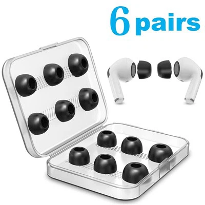 6 पेयर बॉक्स मेमोरी फ़ोम एयरपॉड प्रो रिप्लेसमेंट टिप्स