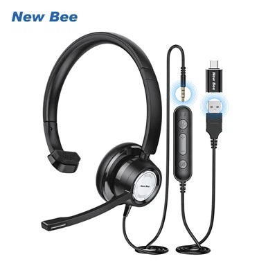 लैपटॉप के लिए माइक के साथ सिंगल ईयर वायर्ड हेडसेट